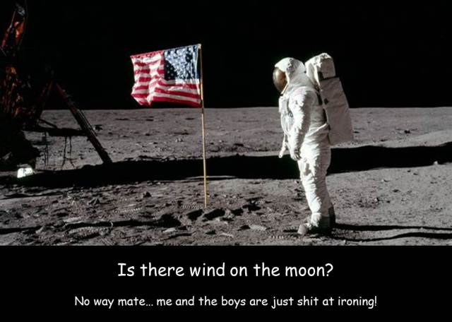 No wind on the moon - Neil armstrong said so.