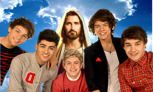 The new look "One Direction". Now with God as "the spiritual one"